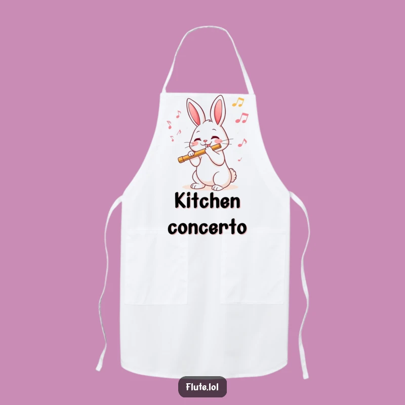 Funny Rabbit Flute Apron: Cook to the Music, a Whimsical Funny Gift for Kitchen Maestros
