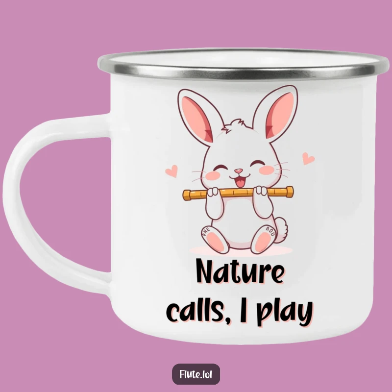 Funny Rabbit Flute Camping Mug: Sip Your Coffee to a Happy Tune!