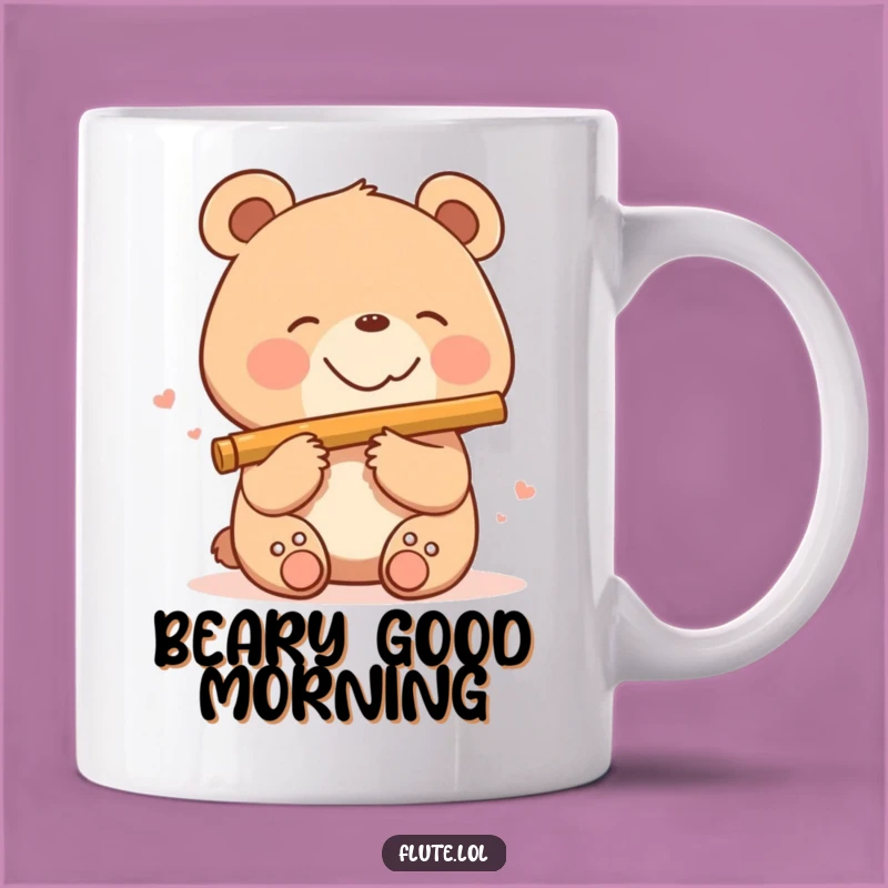 Funny Bear Flute Mug: Happy Music for Your Morning Brew!