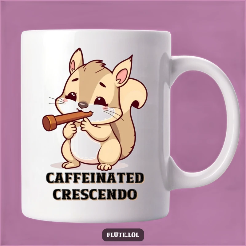 Funny Determined Squirrel Flute Mug: Focused Musician Gift, a Hilarious & Determined Funny Gift