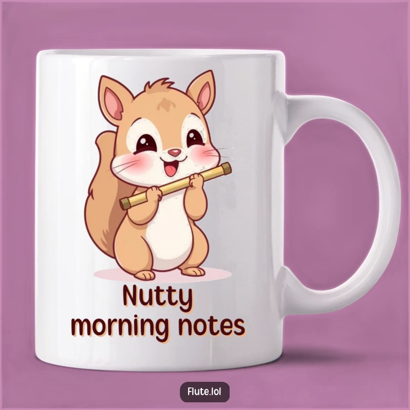 Funny Squirrel Flute Mug: Delightful Music for Your Morning Sip!