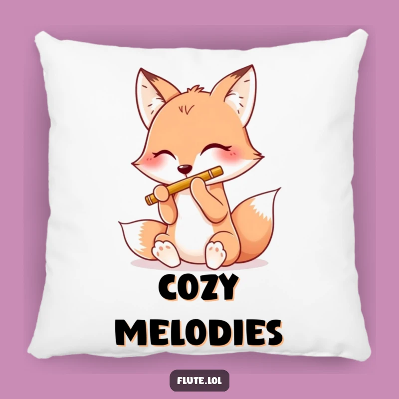 Funny Happy Fox Flute Pillow: Cozy Comfort with Musical Merriment, a Sweet Funny Gift