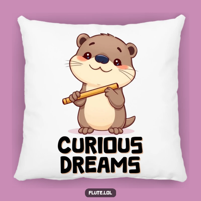 Funny Curious Otter Flute Pillow: Cozy Comfort with a Hint of Mystery, a Sweet Funny Gift