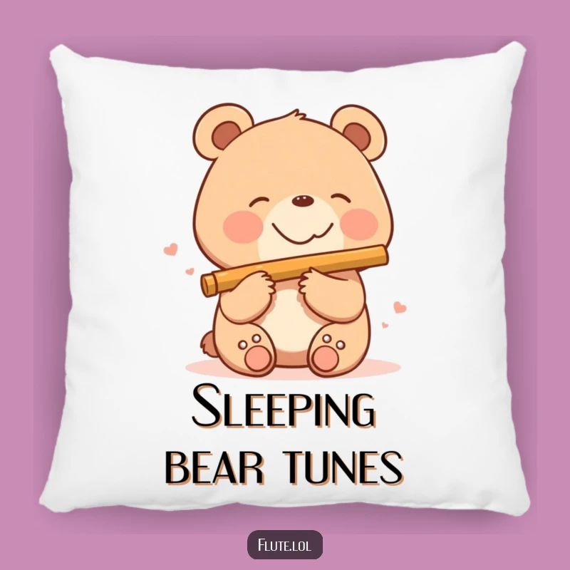 Funny Bear Flute Pillow: Snuggle Up with Musical Happiness!