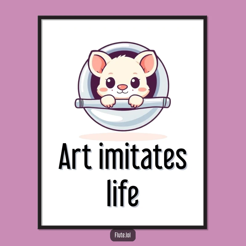 Funny Flute Peekaboo Digital Art: Instant Musical Humor for Your Walls