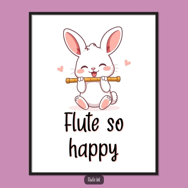 Funny Rabbit Flute Digital Art: Bring Musical Joy to Your Walls!