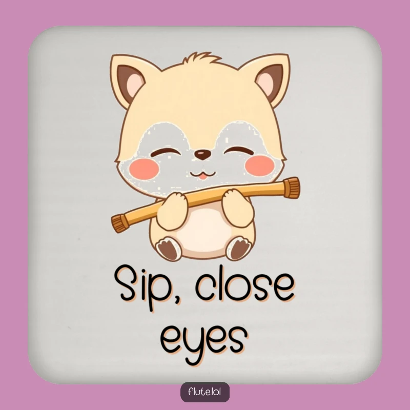 Funny Blissful Flute Breath Coaster Set: Protect Surfaces with Musical Calm