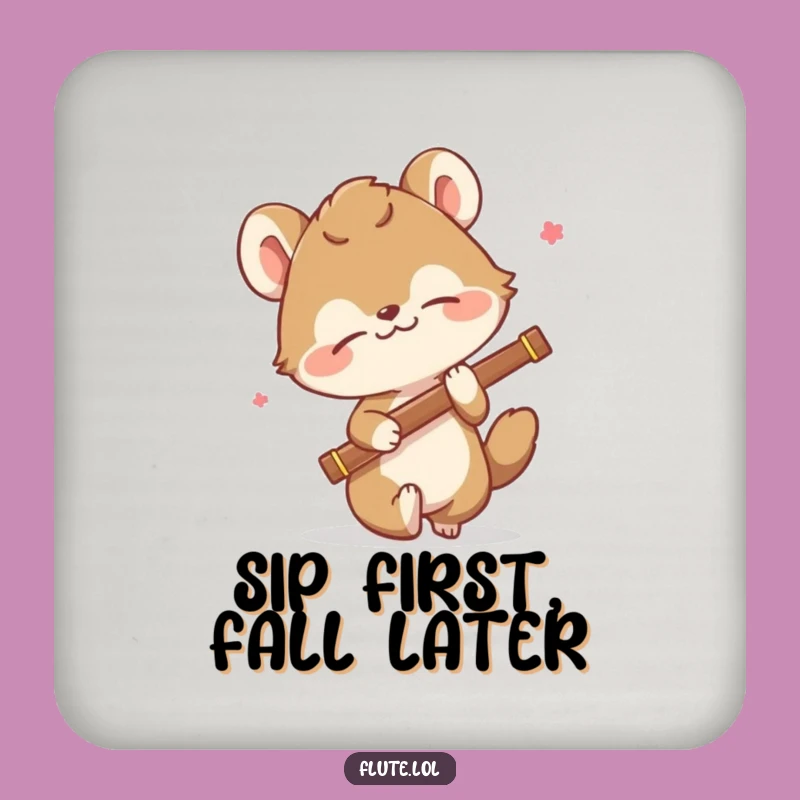 Funny Tripping Flute Player Coaster Set: Protect Surfaces with Comedic Mishaps