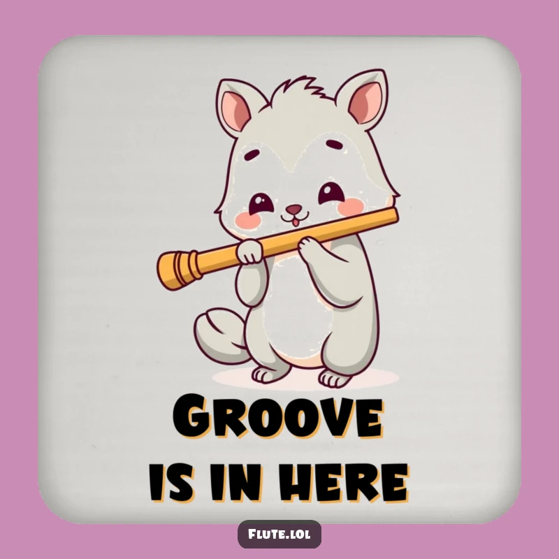 Funny Cheerful Flute Player Coaster Set: Protect Surfaces with Musical Joy
