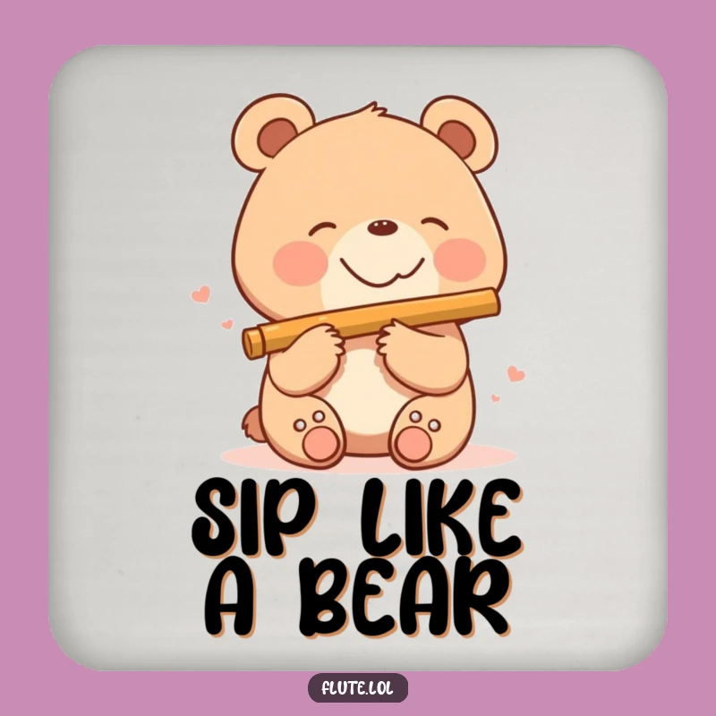 Funny Bear Flute Coaster: Protect Surfaces with Musical Happiness!
