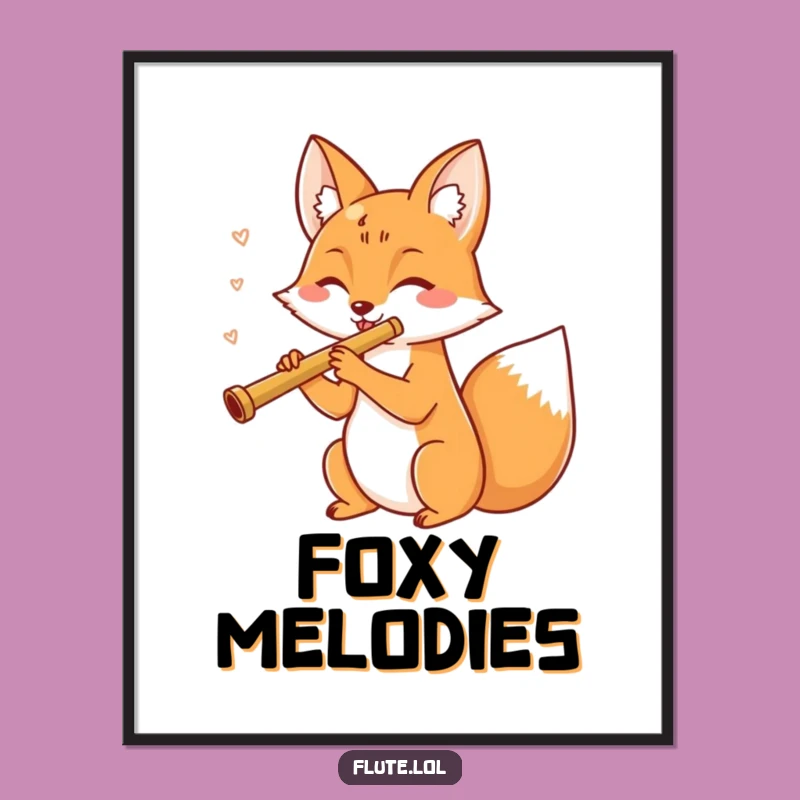 Funny Fox Flute Poster: Add Merriment to Your Walls!