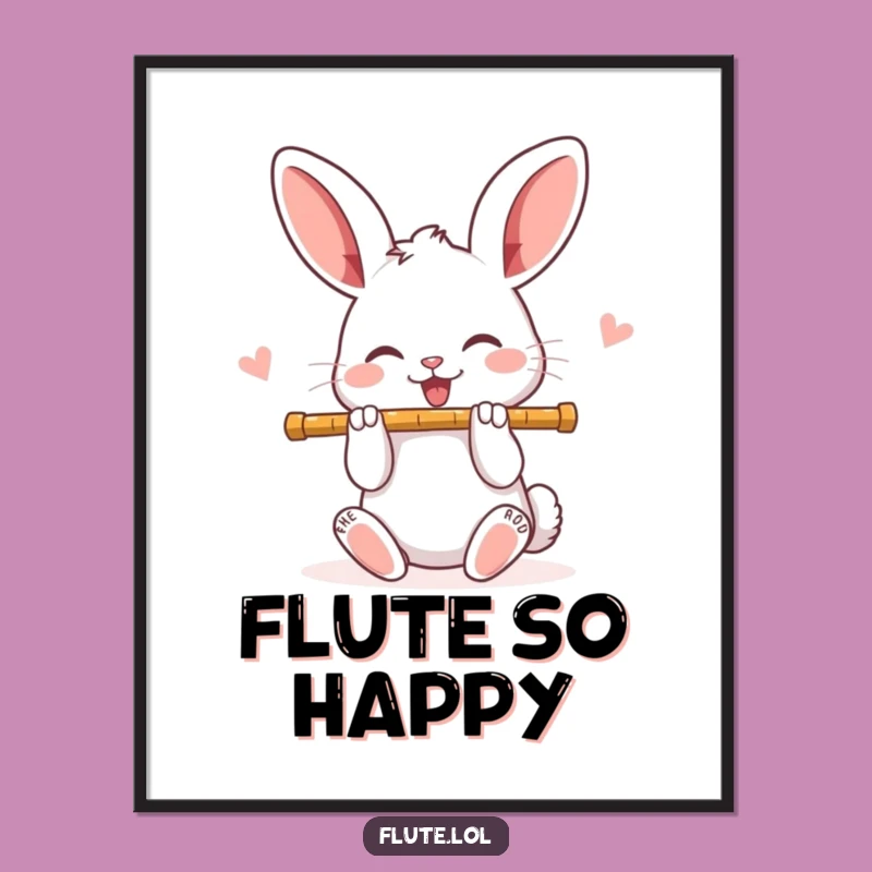 Funny Rabbit Flute Poster: Add Joyful Music to Your Walls!