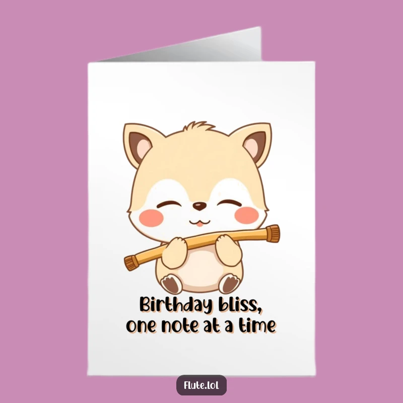 Free Printable Blissful Flute Animal Birthday Card - Zen Downloadable Gift