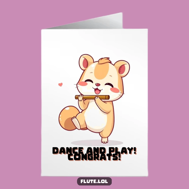 Free Printable Joyful Tap Animal Congrats Card - Mime Flute Celebration