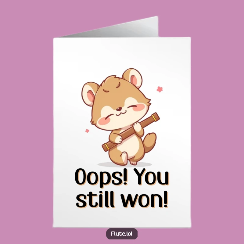 Free Printable Funny Tripping Animal Congrats Card - Flute Mishap Downloadable