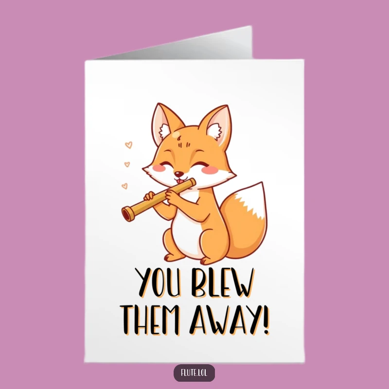 Free Printable Congrats Card: Fox Celebrates Achievements With A Merry Flute Tune