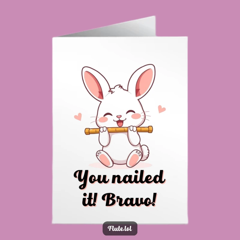 Free Printable Congrats Card: Happy Rabbit Celebrates Success With A Joyful Melody