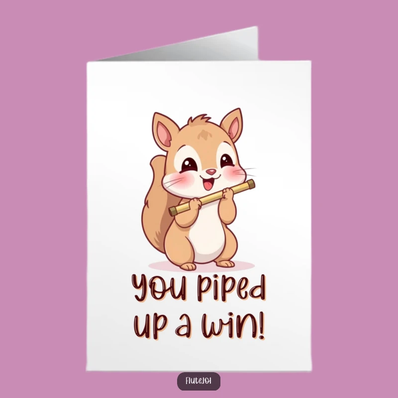 Free Printable Congrats Card: Squirrel Plays A Happy Tune To Celebrate Success