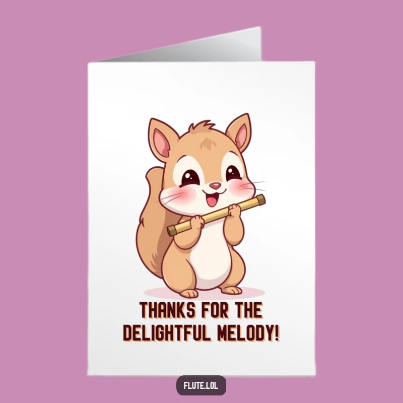 Free Printable Thank You Card: Squirrel Plays A Delightful Tune To Say Thanks