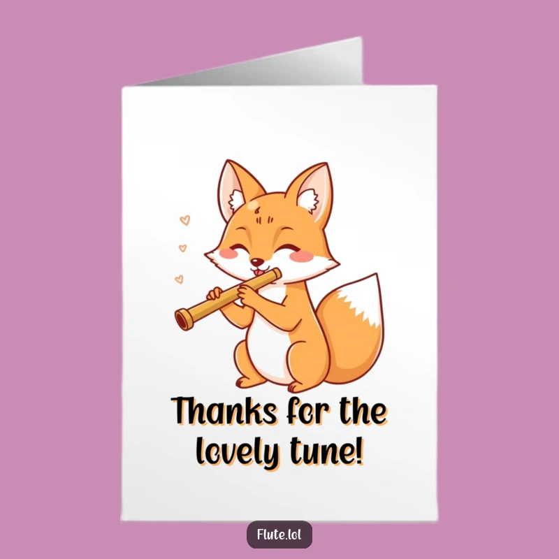 Free Printable Thank You Card: Fox Plays A Merry Tune To Say Thanks