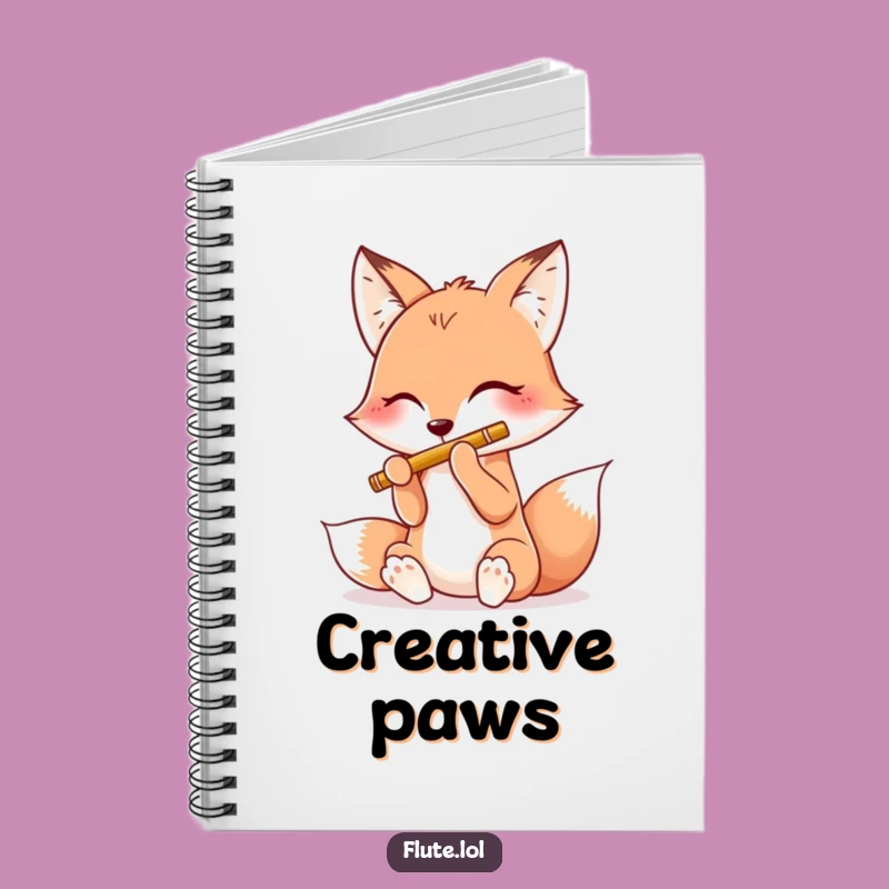 Funny Happy Fox Flute Notebook: Compose Joyful Ideas, a Perfect Funny Gift