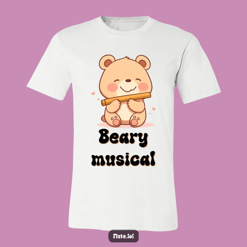 Funny Bear Flute T-Shirt: Wear Your Happy Tunes!