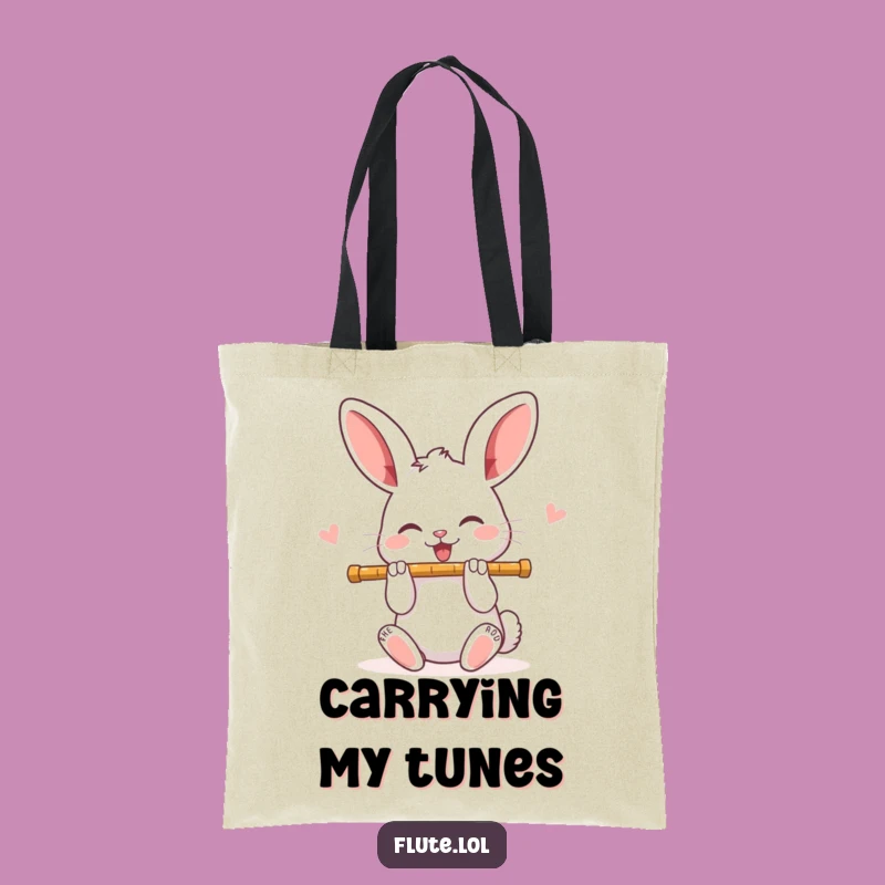 Funny Rabbit Flute Tote Bag: Carry Your Tunes with Style!
