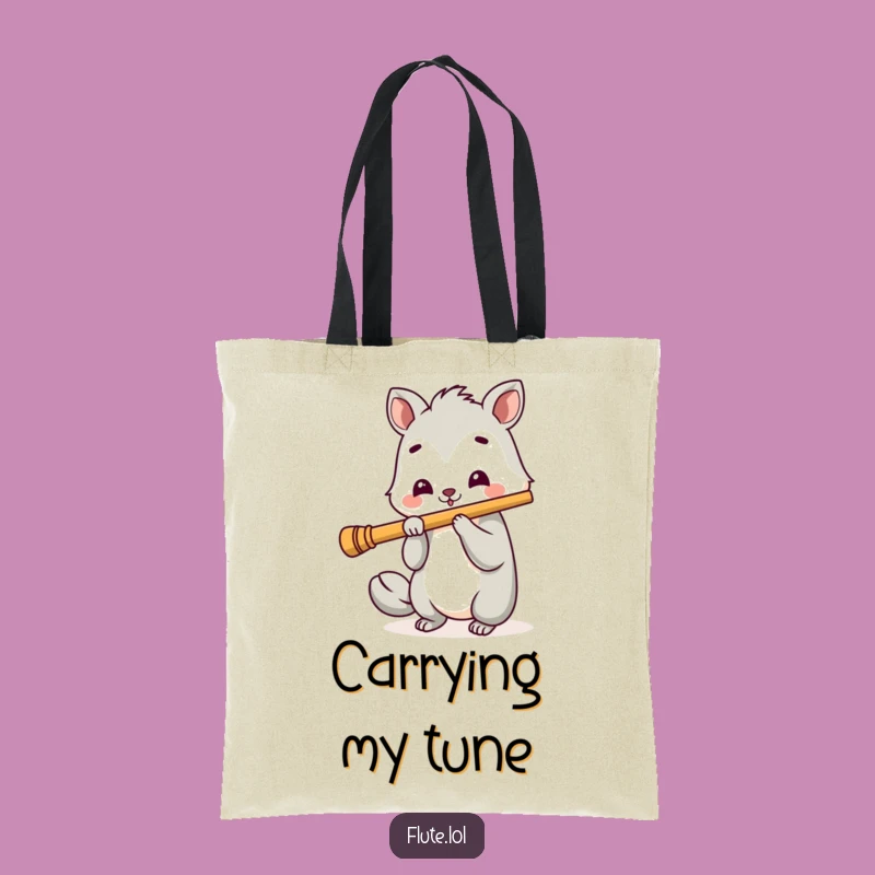Funny Cheerful Flute Player Tote Bag: Carry Your Music & Smiles